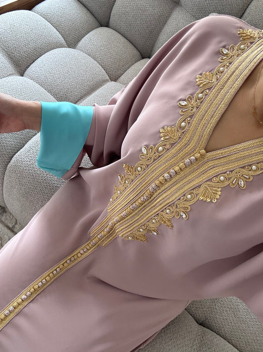 Caftan Naïla Nude Turquoise